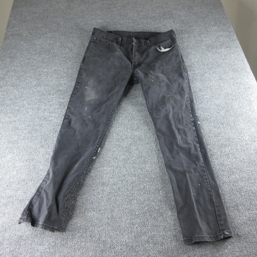 Levis 511 Jeans Mens 36x30 Black Slim Tapered Dark Wash Stretch Denim